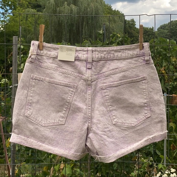 Pink & Purple Moth Denim Shorts - Picture 4 of 4
